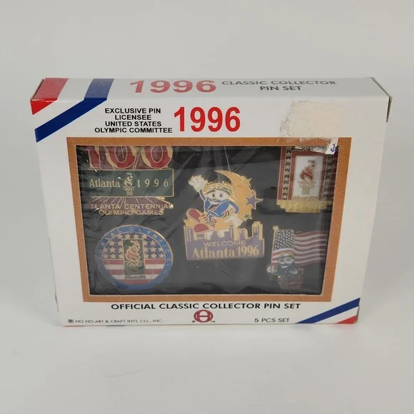 1996 Atlanta Olympics Official Collector 5 pin Set, Mint Condition, unopened